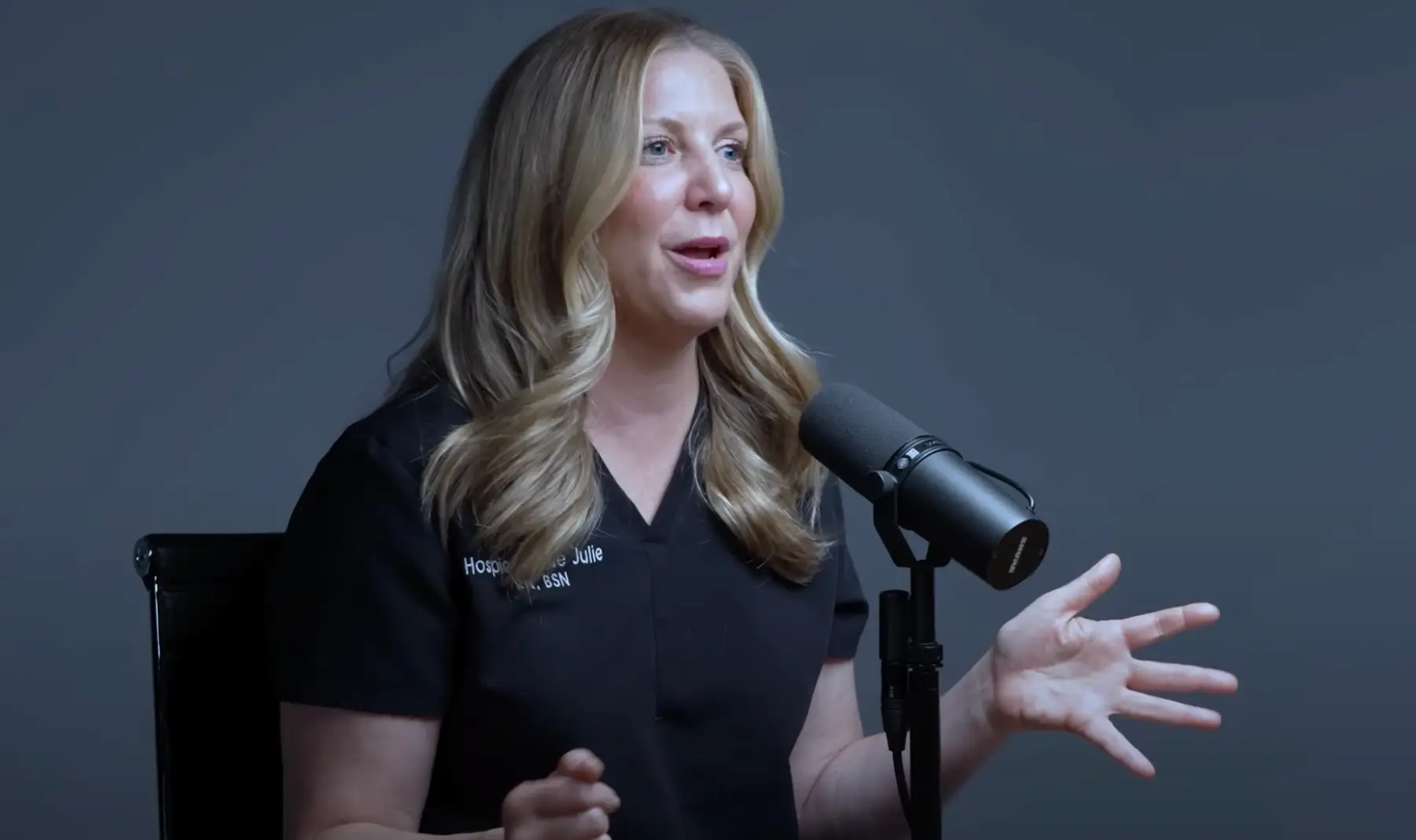 Julie McFadden said the experience still brings a tear to her eye every time she talks about it (YouTube/Mighty Pursuit Podcast)