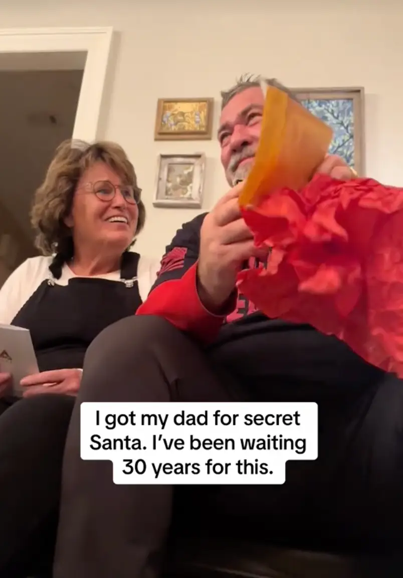 The dad couldn't hide his emotion.