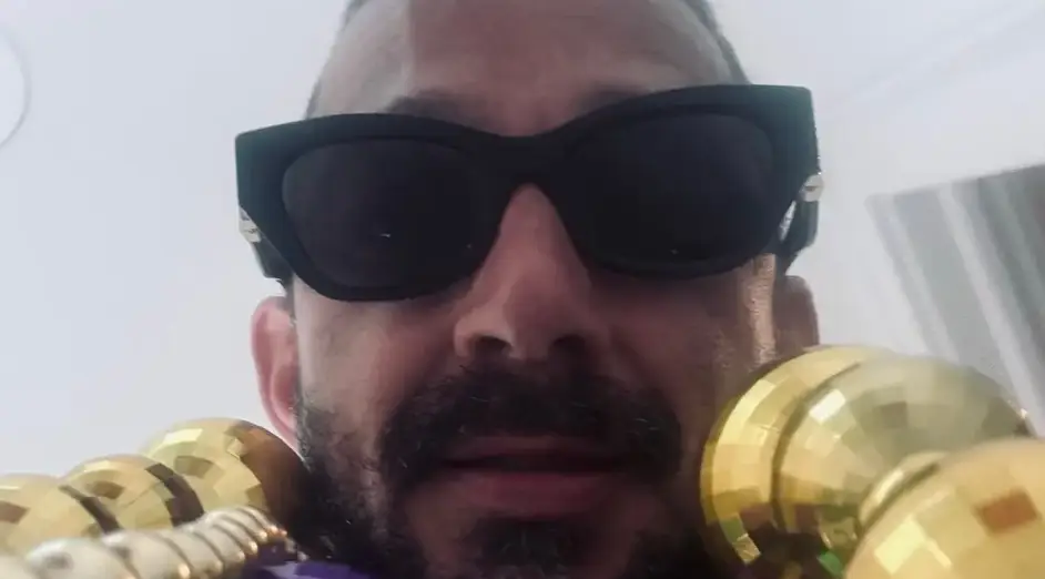 Shia LaBeouf posted a picture of himself on X at Mardi Gras (X)