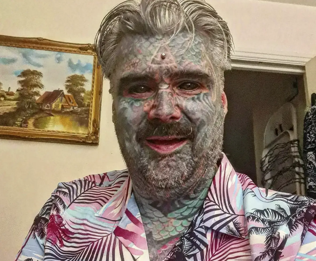 He has spent more than 1,600 hours under the tattoo needle (Jam Press/King Of Ink Land)