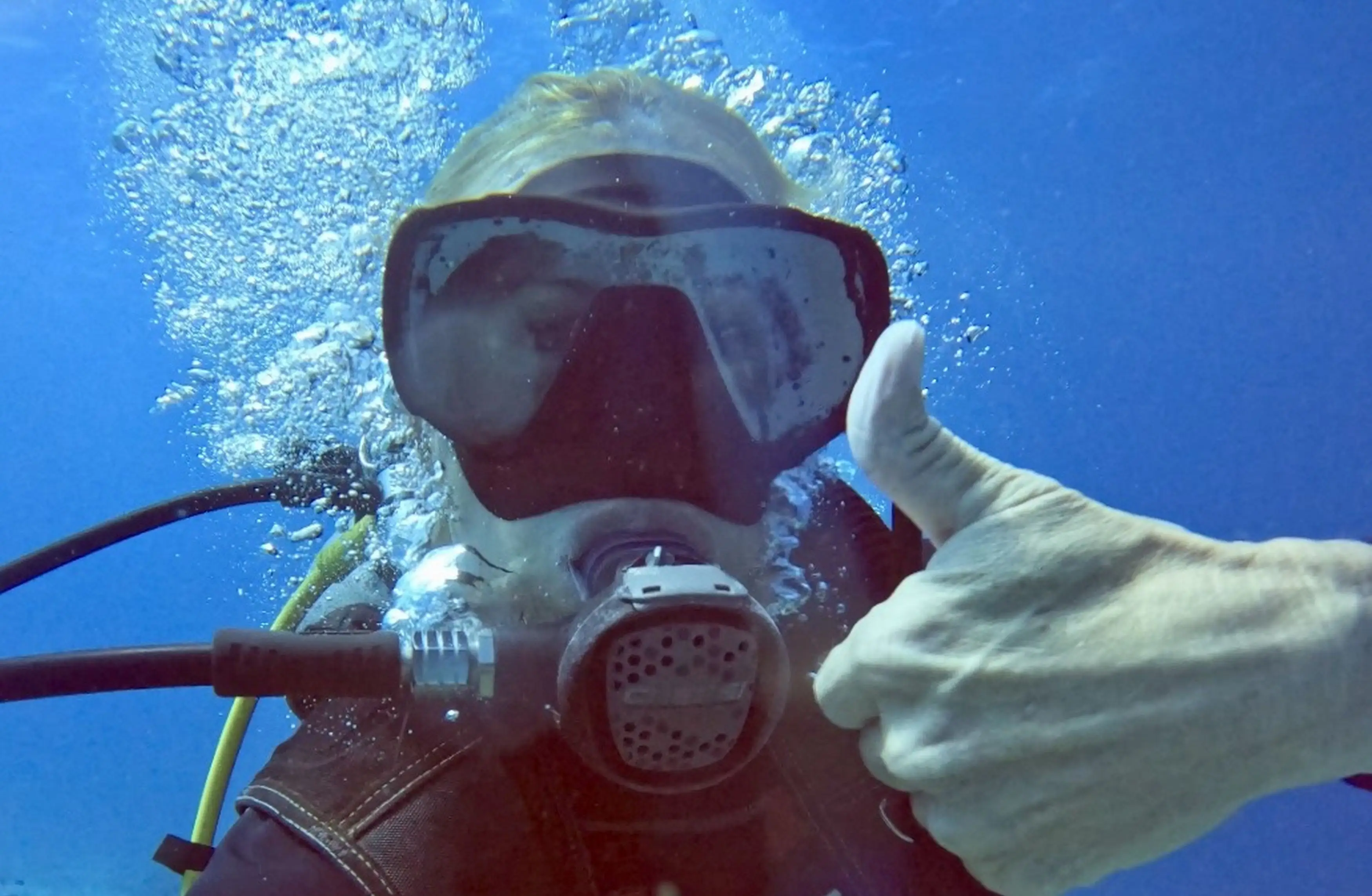 Elizabeth Savage, 57, was 'very lucky' to survive after her scuba diving ordeal (Kennedy News and Media)