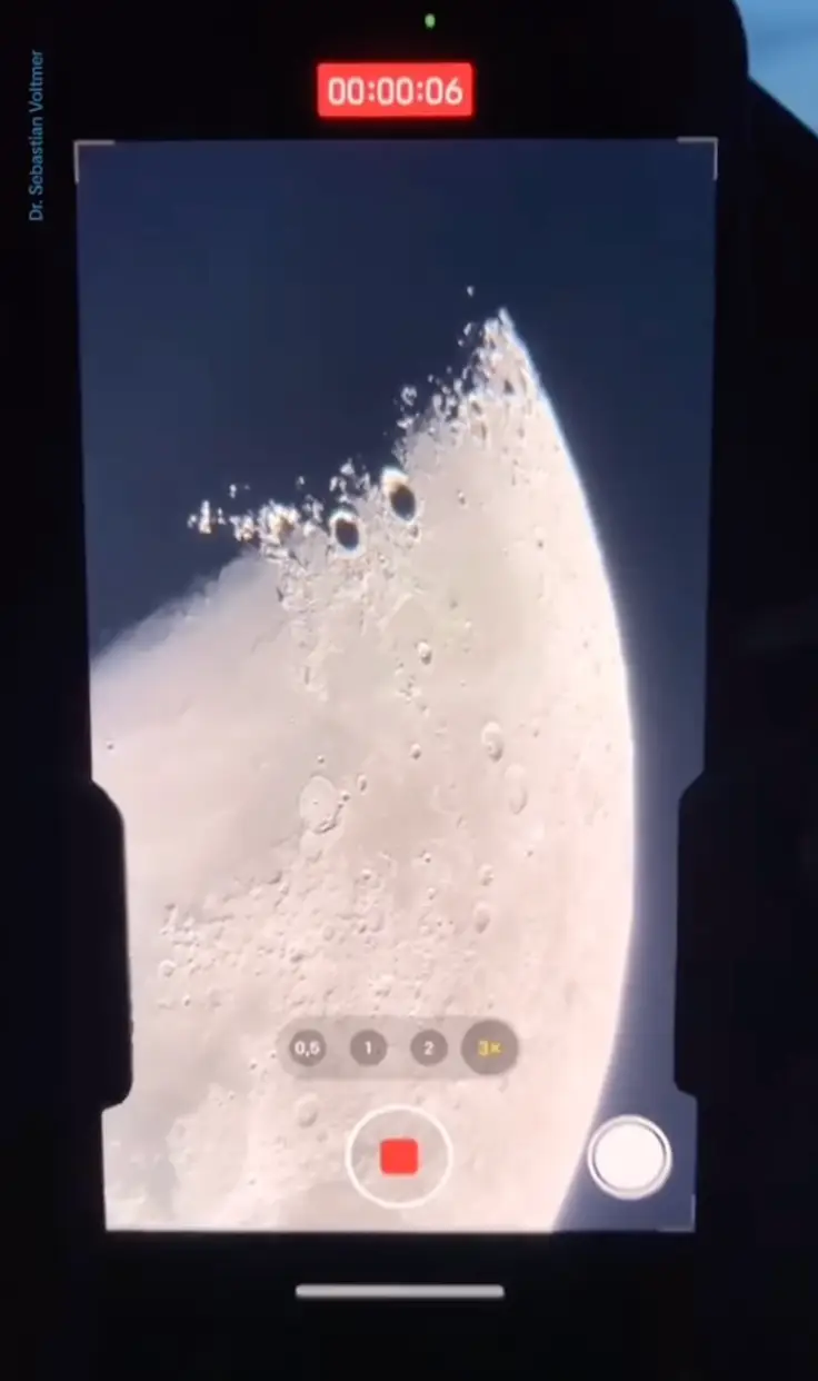 He was filming very clear moon footage.