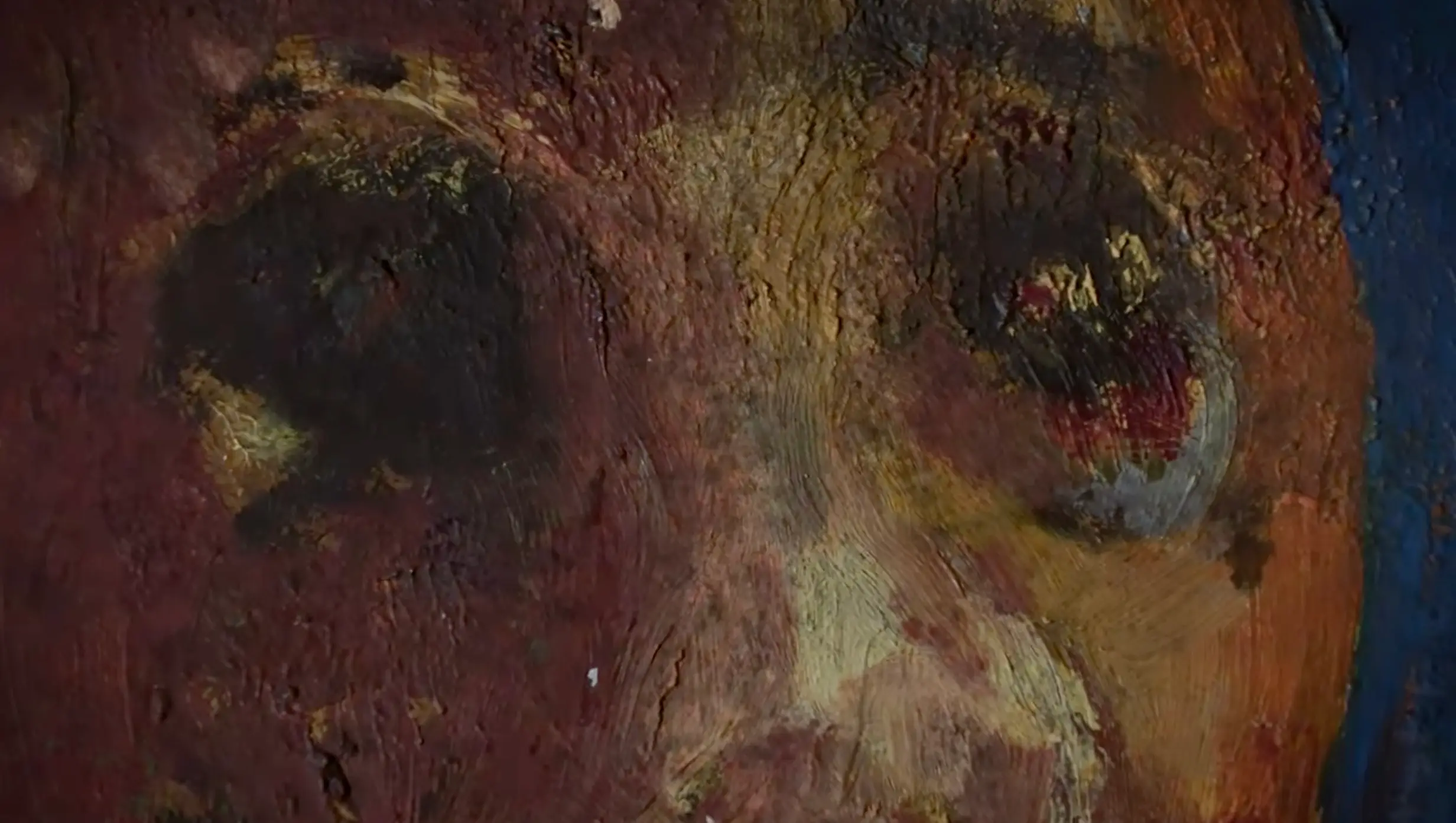 The painter supposedly mixed his own blood in with his materials before killing himself. (YouTube/TheAnguishedManOfficial)