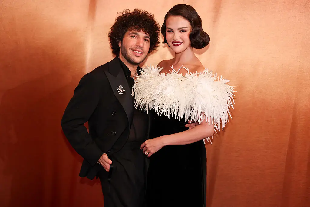 Benny Blanco and Selena Gomez confirmed their romantic relationship in December 2023 (Christopher Polk/2026GG/Penske Media via Getty Images)