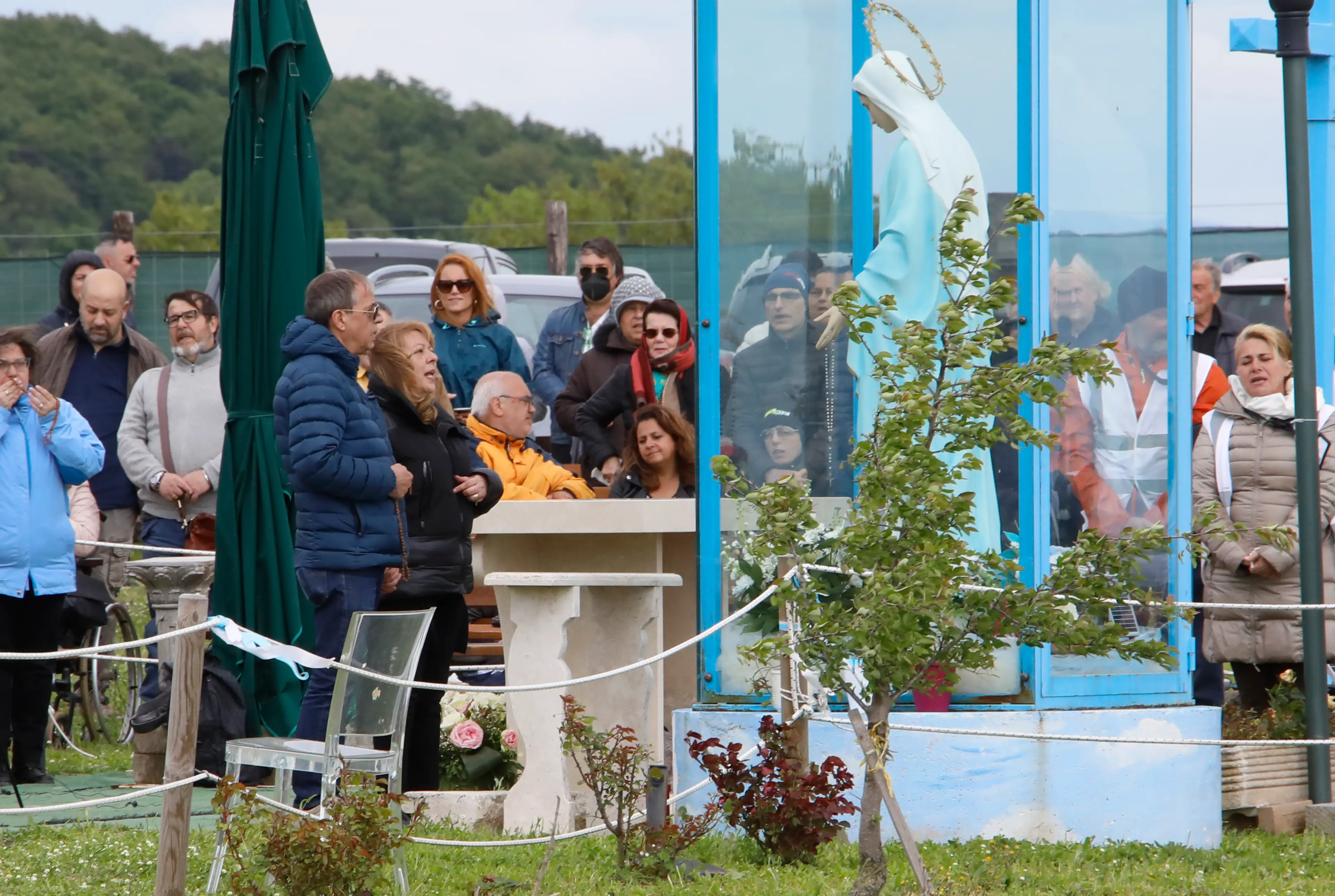 Thousands of people have flocked to see the Madonna di Trevignano in Italy (Marco Ravagli/Future Publishing via Getty Images)