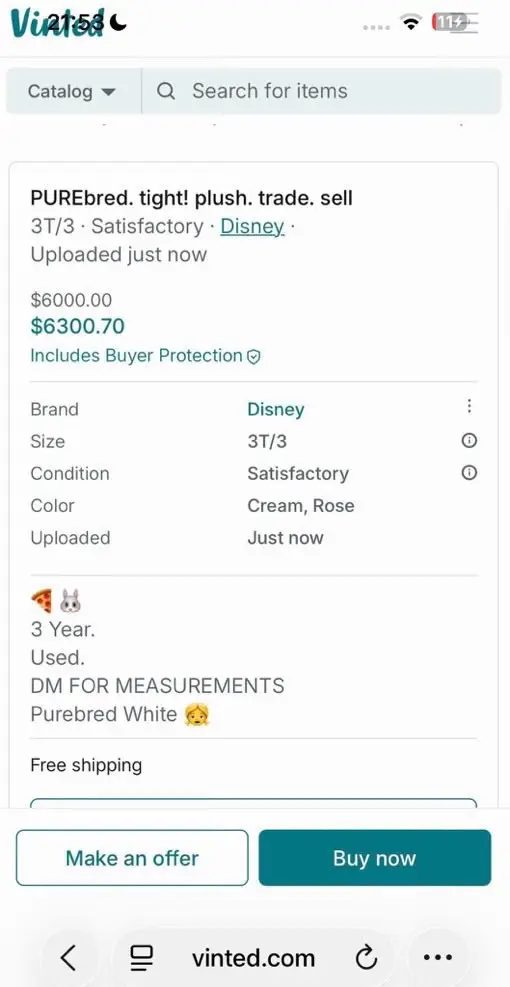The listings have since been removed, with Vinted promising to take action against anyone creating fake ads (X)