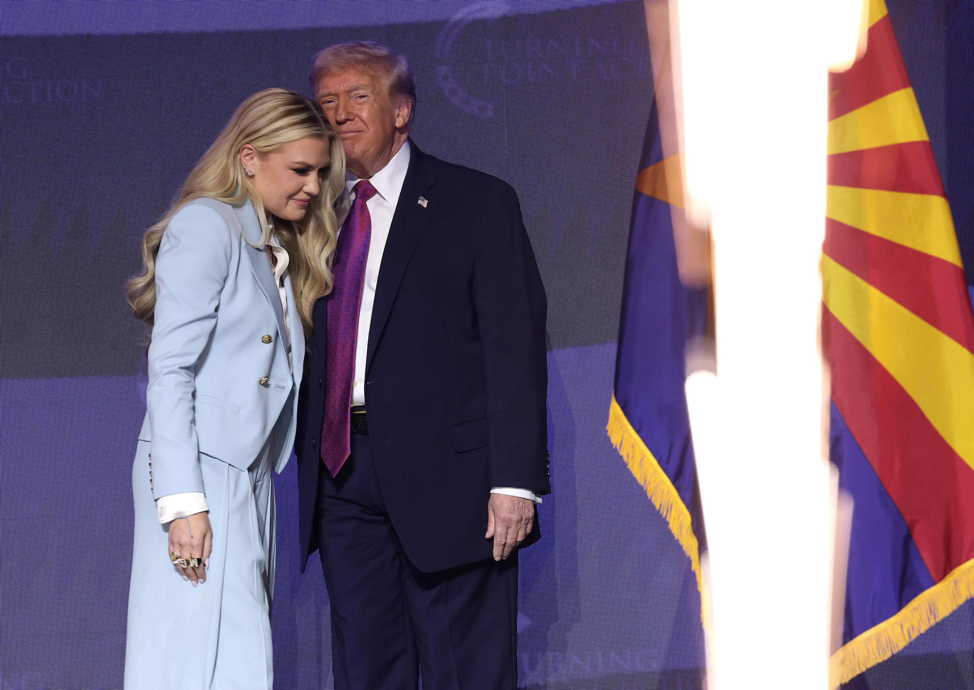 Erika Kirk and Donald Trump in April (Win McNamee/Getty Images)