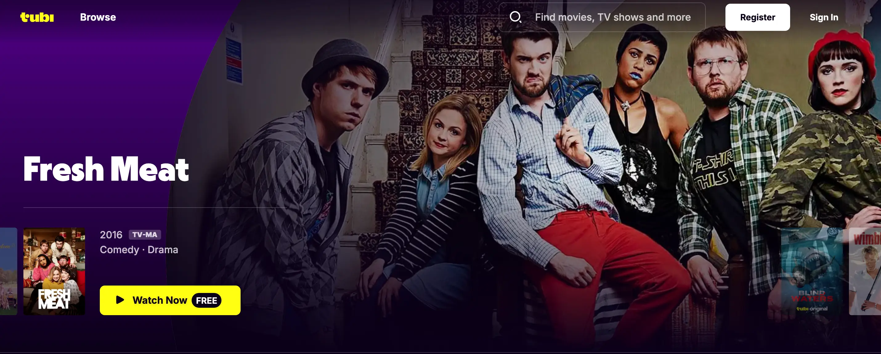 The Tubi homescreen (Tubi)