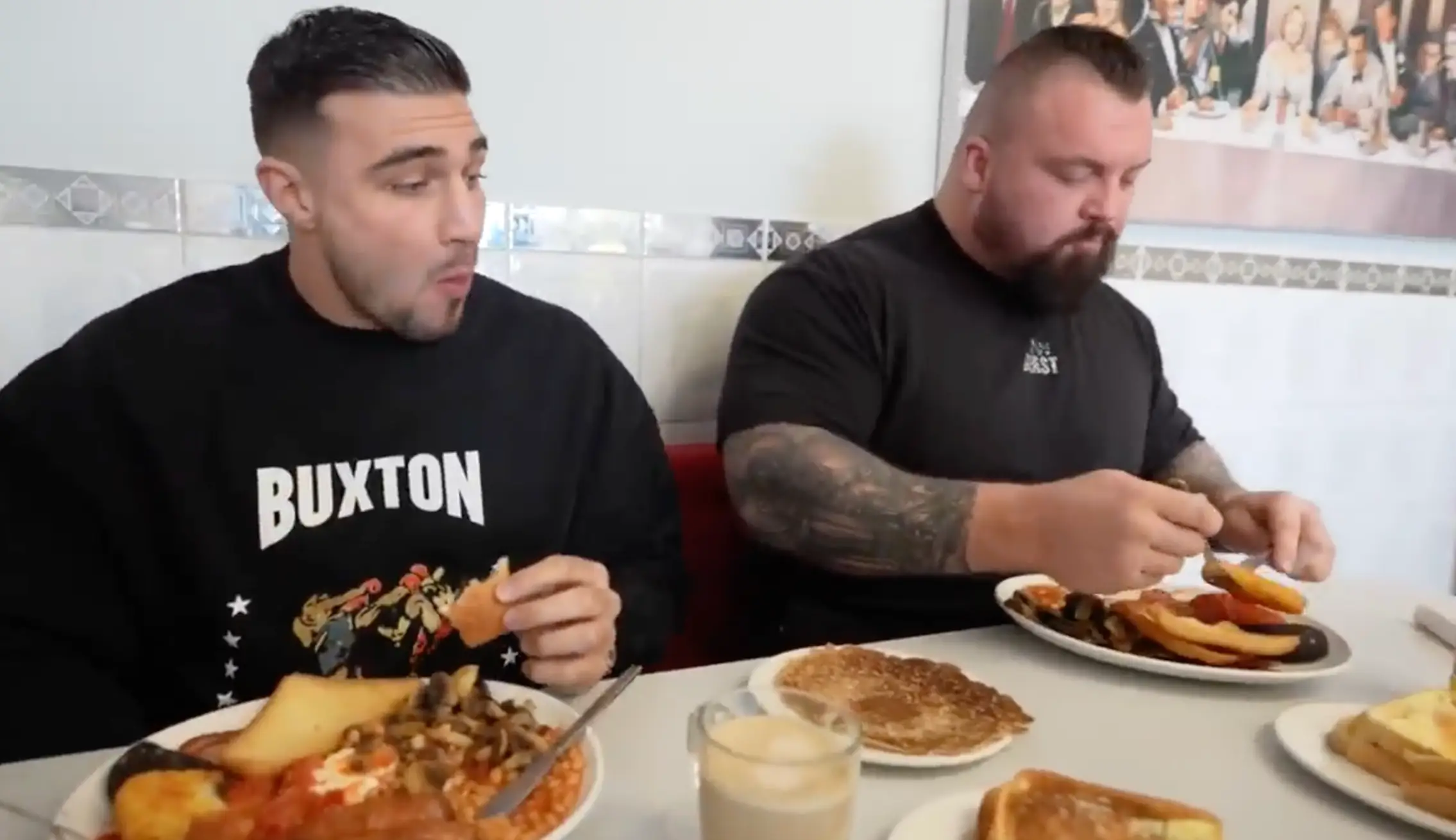 The pair kicked the day off with a full English.