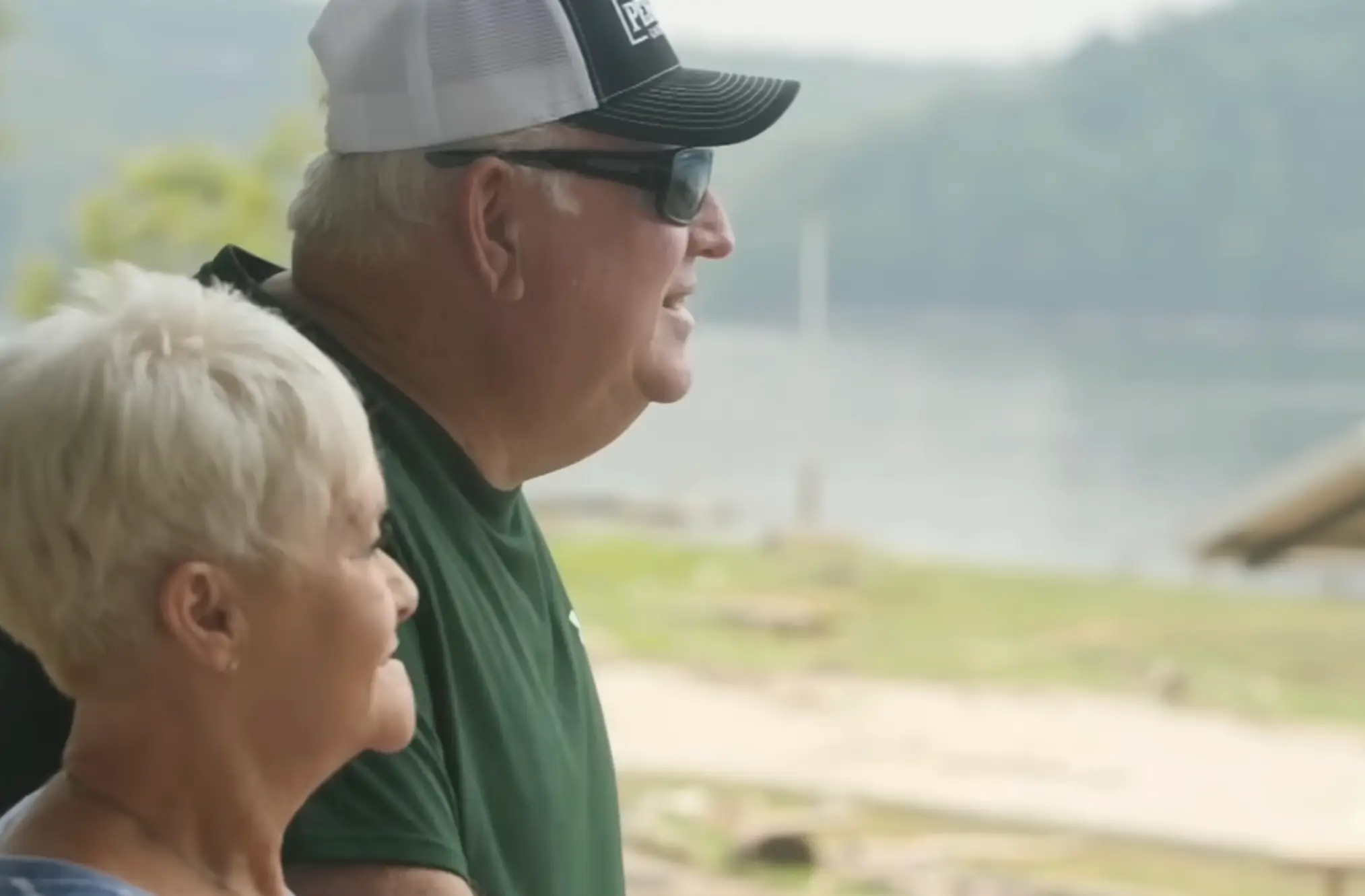 The Kansas woman, seen with her husband Danny, claimed she visited both heaven and hell (YouTube/The 700 Club)