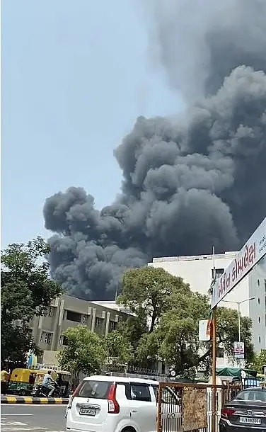 The plane crashed shortly after takeoff. (Nandan Dave/Anadolu via Getty Images)