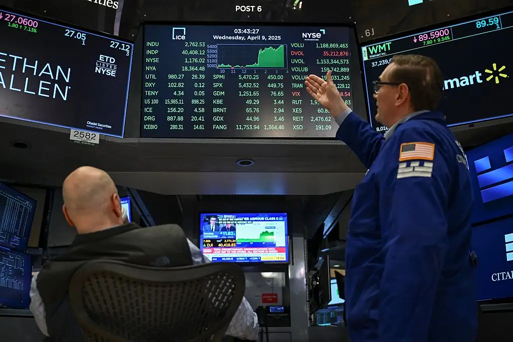 Stock markets recovered after Trump paused his tariffs, except for China, and just hours before the policy change he said it was 'A GREAT TIME TO BUY' (ANGELA WEISS/AFP via Getty Images)