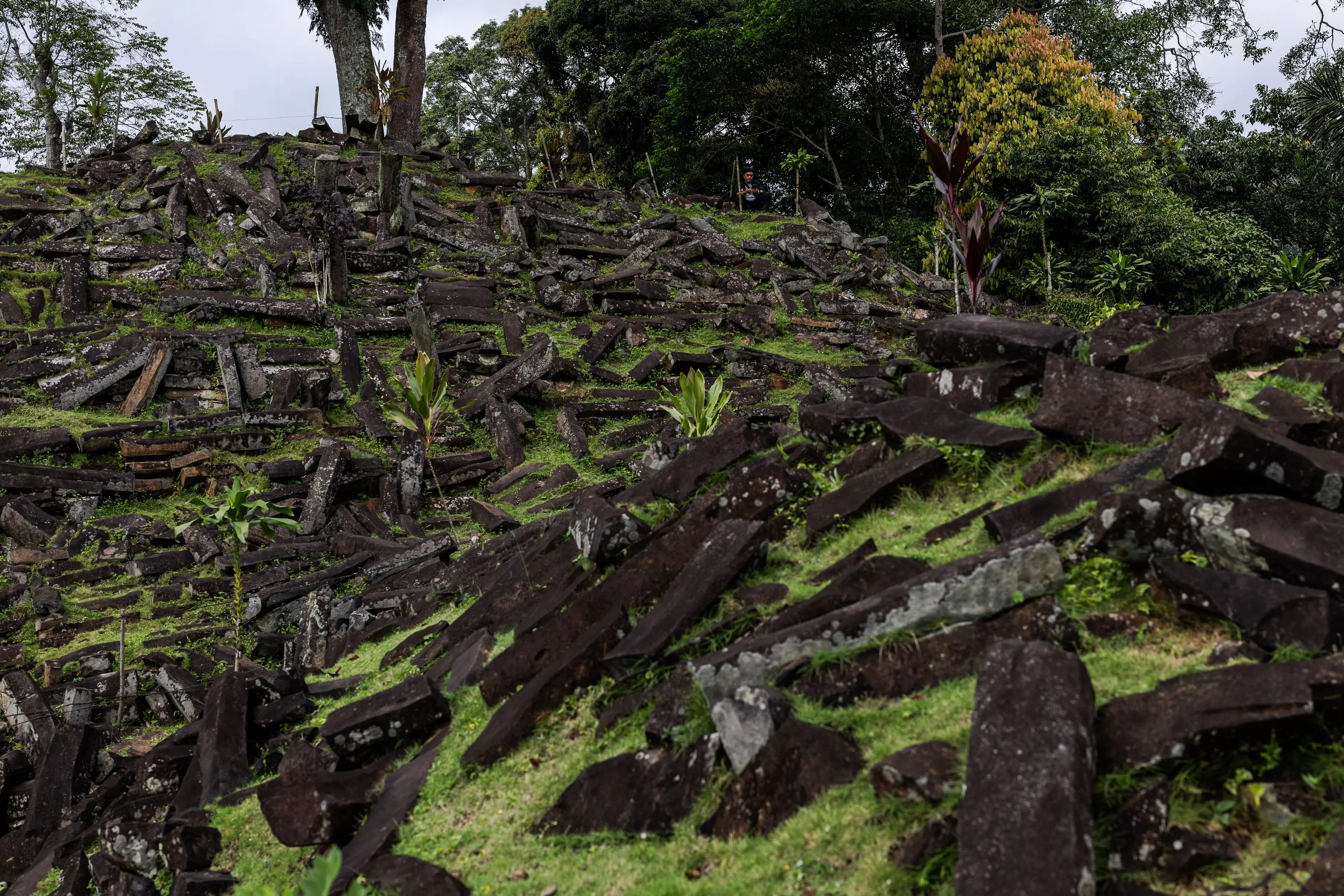 Gunung Padang sits at the top of an extinct volcano and is considered a sacred site by locals (Garry Lotulung/Anadolu via Getty Images)