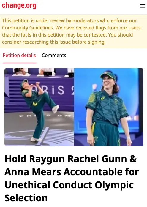 The petition had been placed 'on hold' before being taken offline. (Change.org)