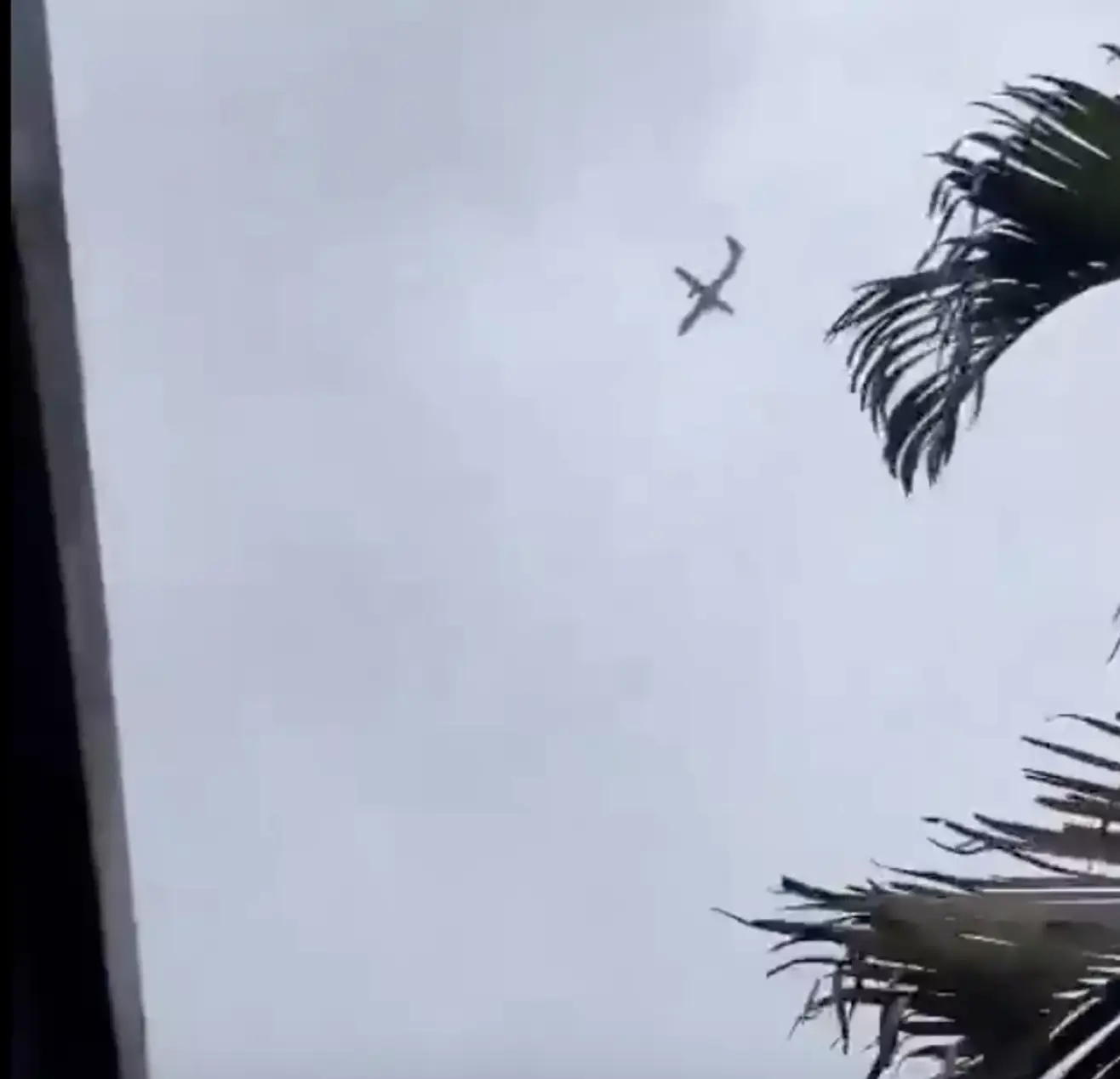 A plane travelling through São Paulo lost control mid-air and crashed into a gated community. (X/GloboNews)