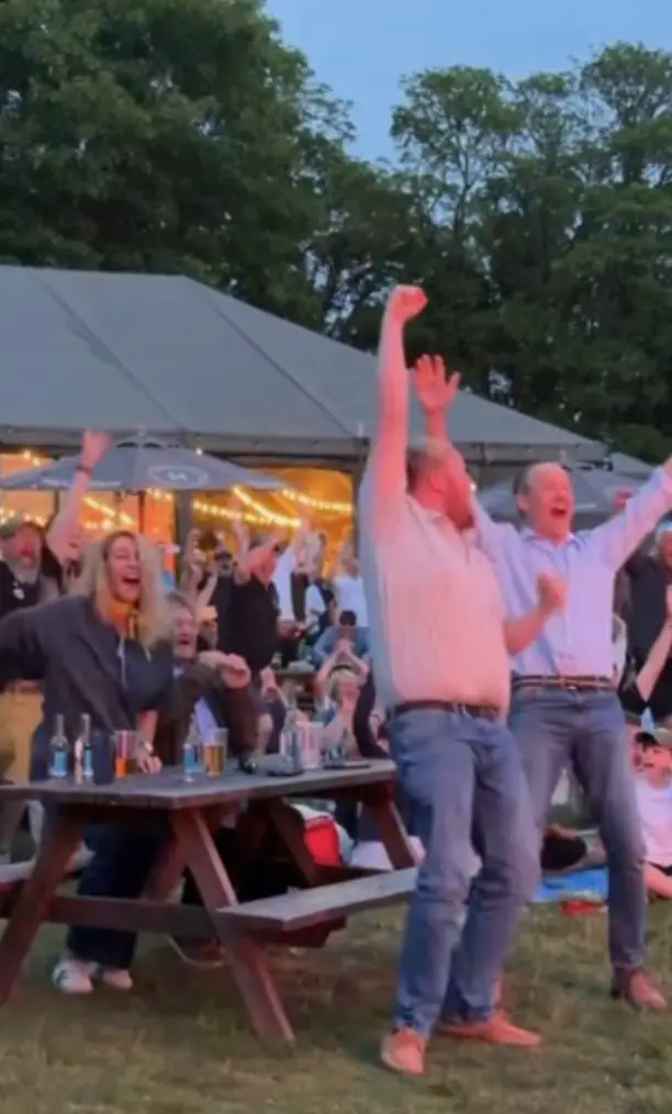 Clarkson's Farm star Caleb Cooper was also seen celebrating (Instagram/@thefarmersdogpub)