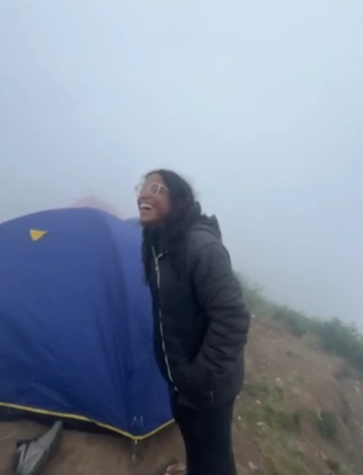 The video was taken before she fell into an active volcano (Instagram/ResgateJulianaMarins)