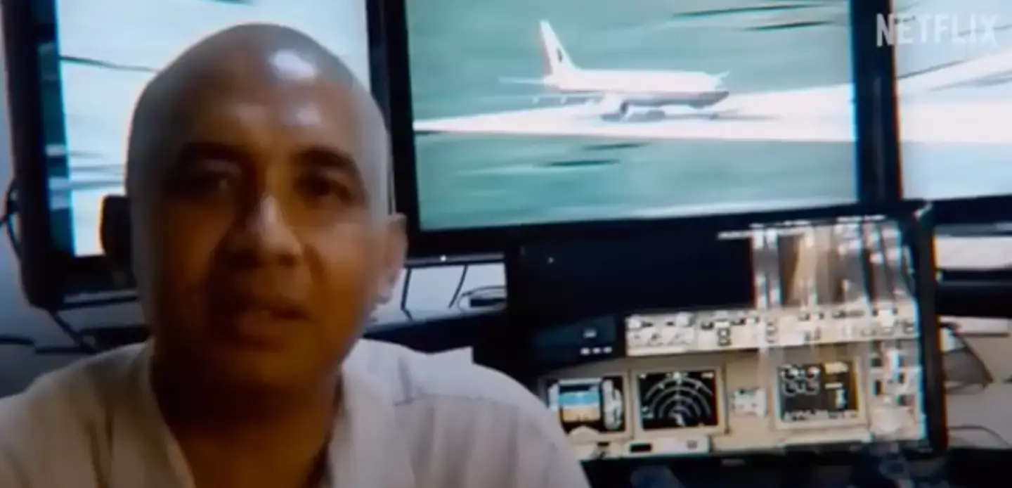 The plane was being operated by senior pilot Zaharie Ahmad Shah, 53 who had worked for the airline for three decades (Netflix)