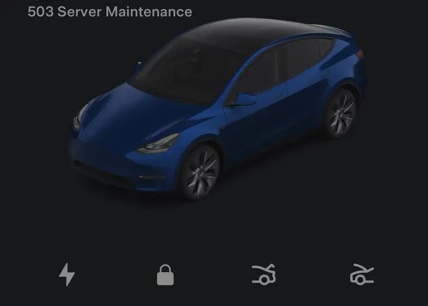 Plenty of Tesla drivers had the same '503 Server Maintenance' message.