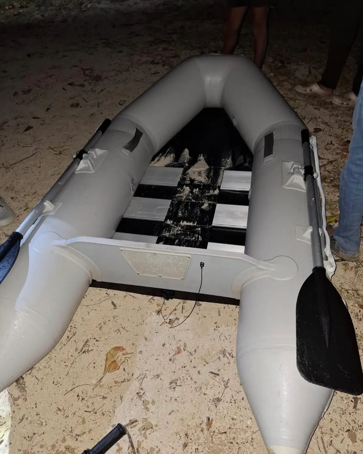 He made the treacherous journey in March last year in a blow-up dinghy (Police Handout)