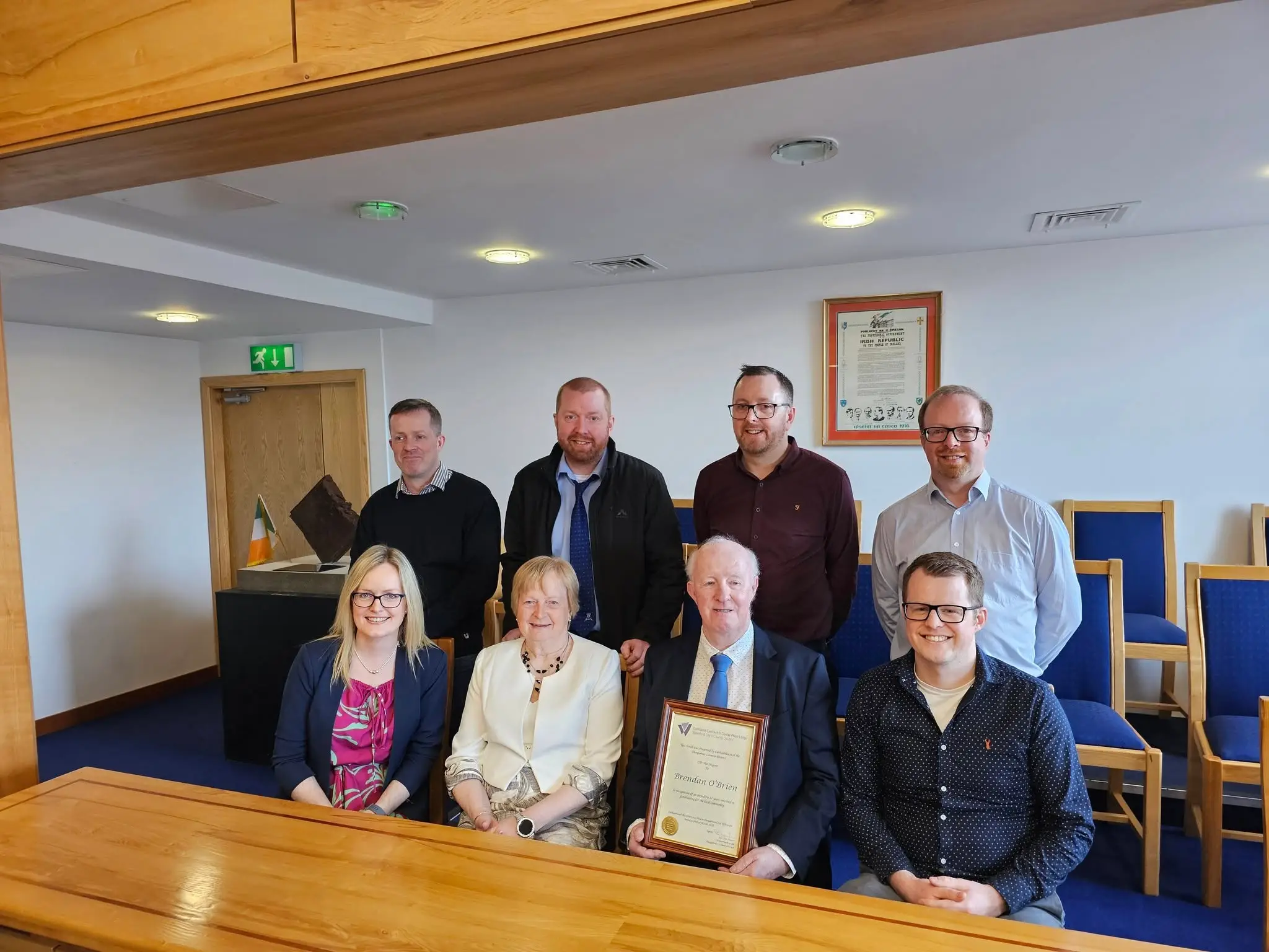Brendan O' Brien receiving lifetime honour (Facebook)