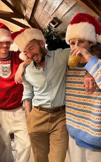 The Beckham boys were snapped together, with Brooklyn absent (Instagram/victoriabeckham)