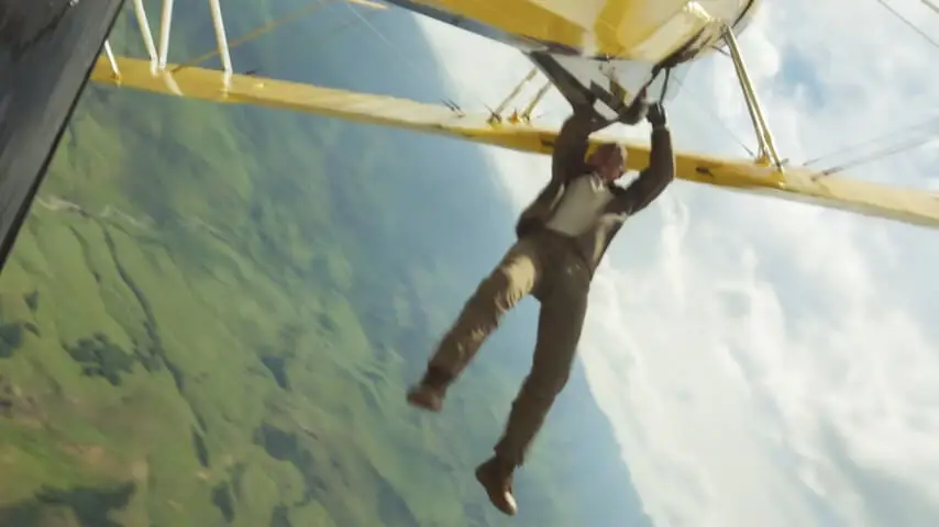 The film features Tom Cruise hanging from a plane (Paramount Pictures)