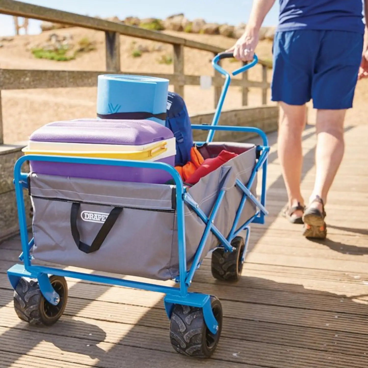The Draper Foldable cart is perfect for camping or for carrying your picnic to the park (Draper Tools)
