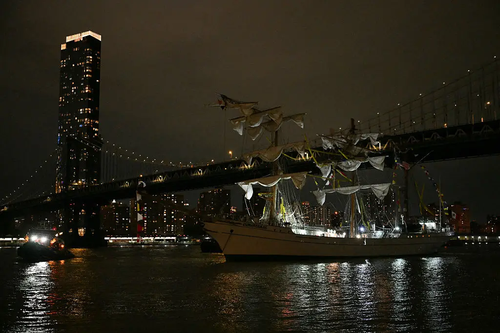 Two people have died after the Mexican navy tall ship collided with Brooklyn Bridge (ANGELA WEISS/AFP via Getty Images)