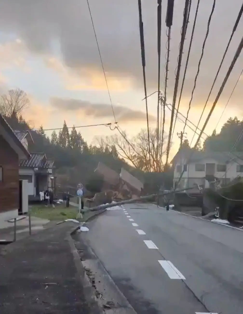 The aftermath of the earthquake.