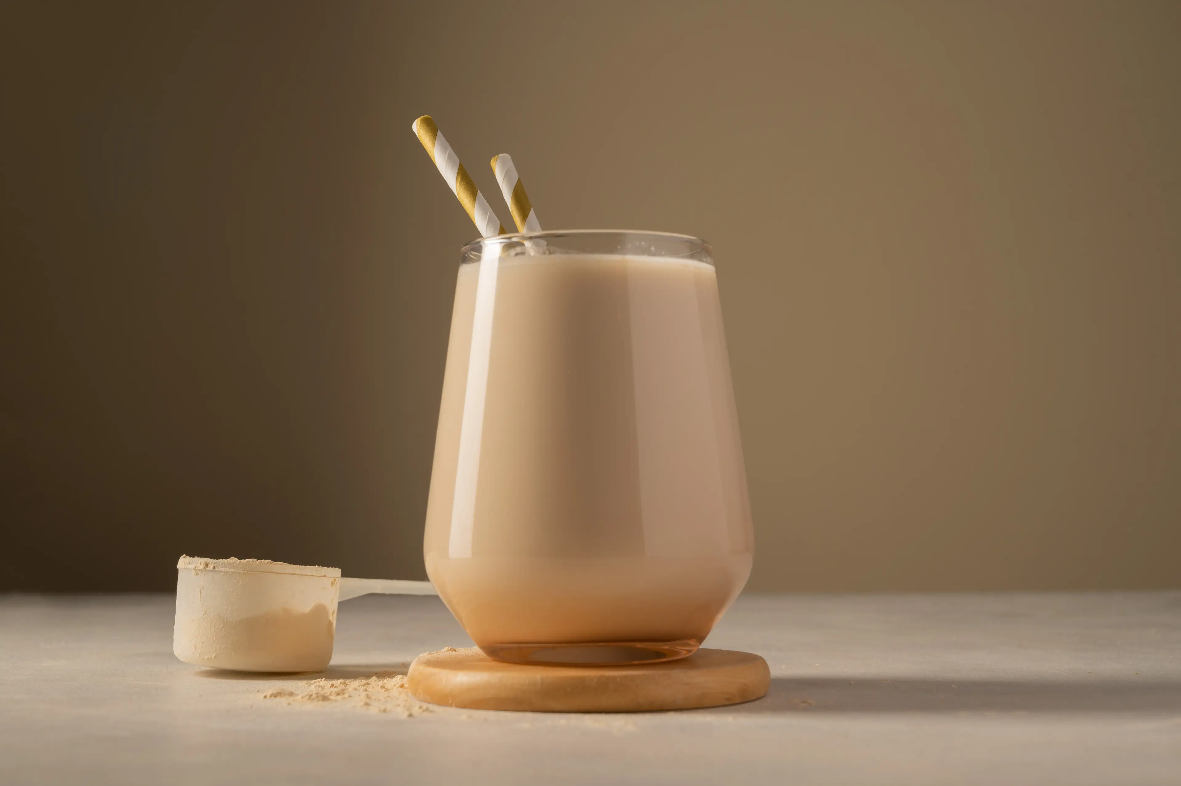 Many protein shakes contain added sugar and thus will be part of the advertising ban. (Getty Stock Photo)