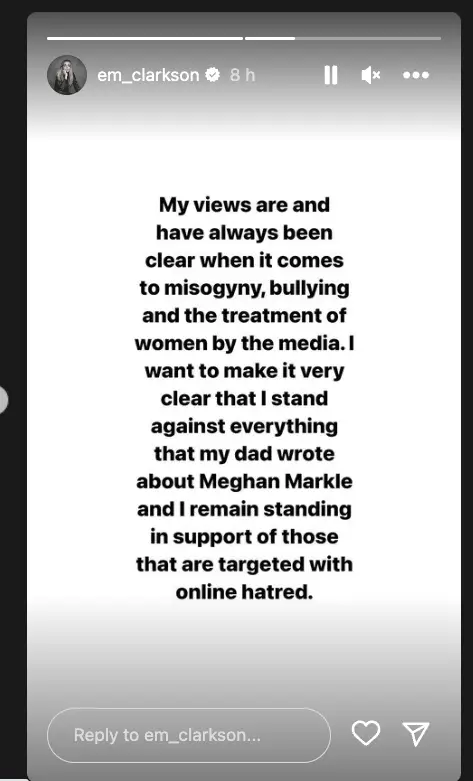 She slammed her dad for his column in The Sun.