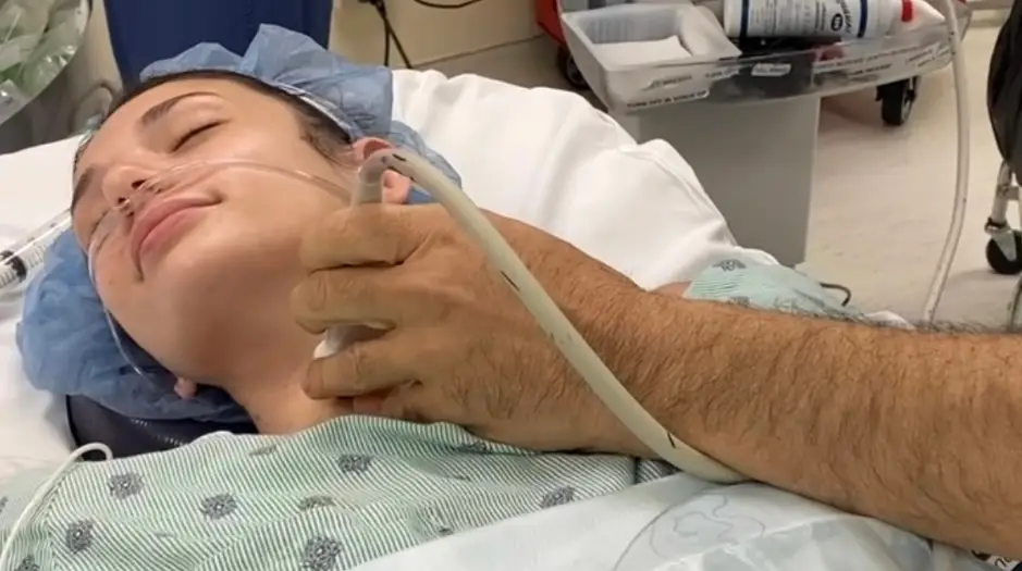 Her neck and skull were clinging together for dear life before she underwent surgery in February (GoFundMe)