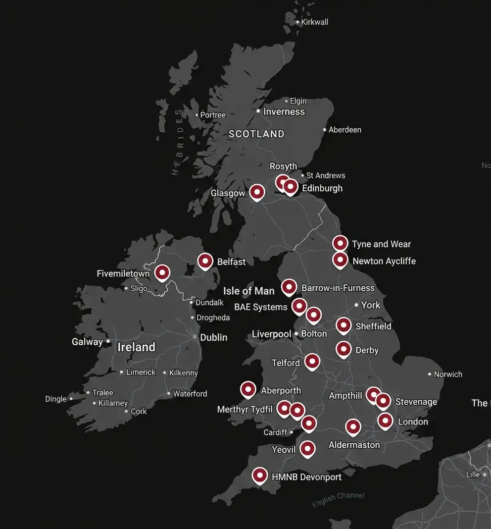 A map of the alleged Russian targets (Google Maps)