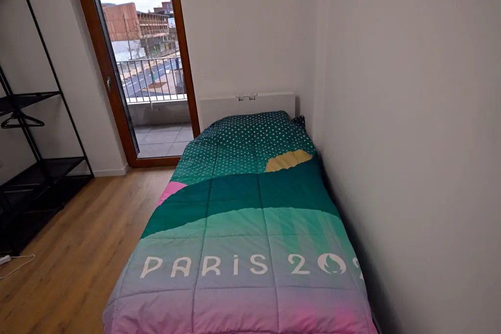 The infamous cardboard Olympic Village beds. (Aurelien Meunier/Getty Images)