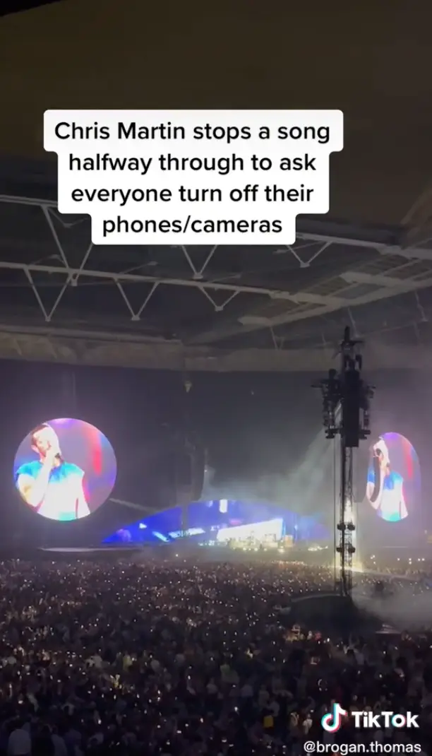 Still from Coldplay concert.