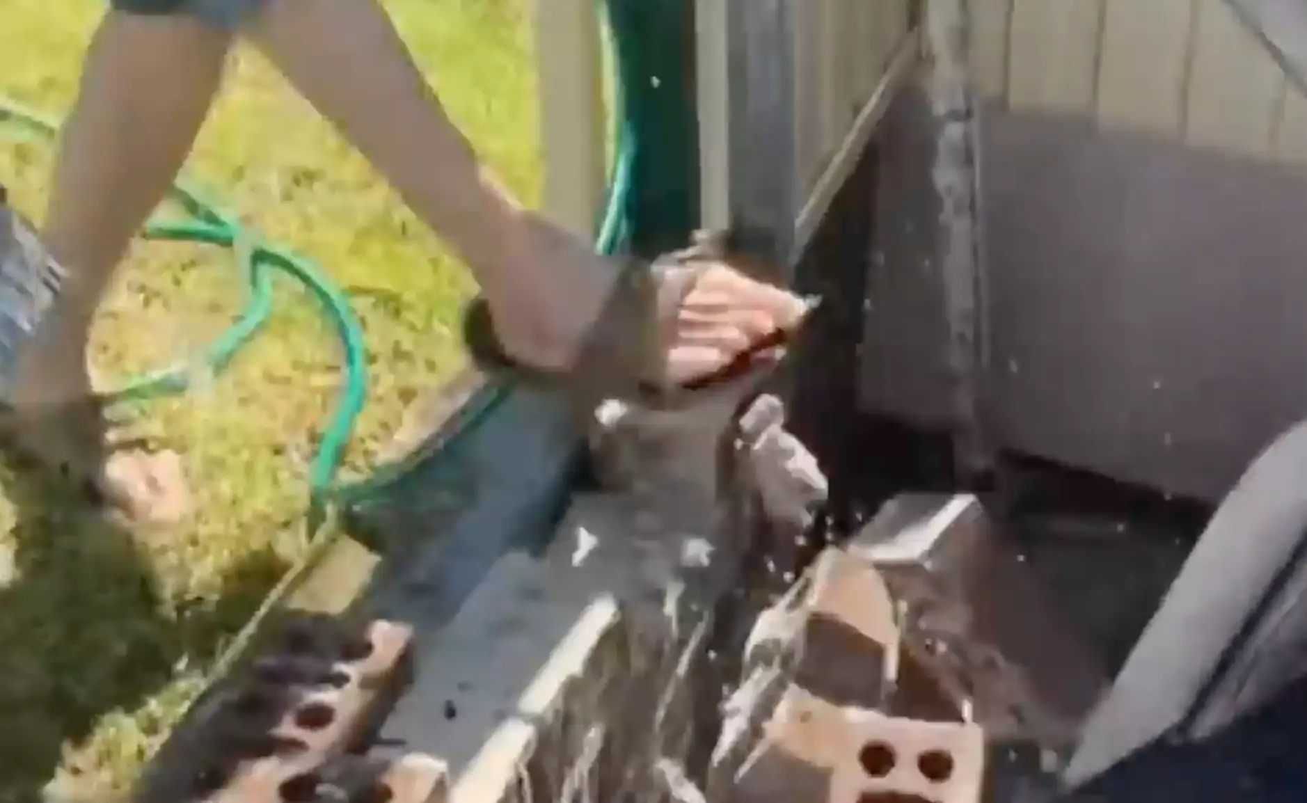 The squabble all started over the construction of a retaining wall.