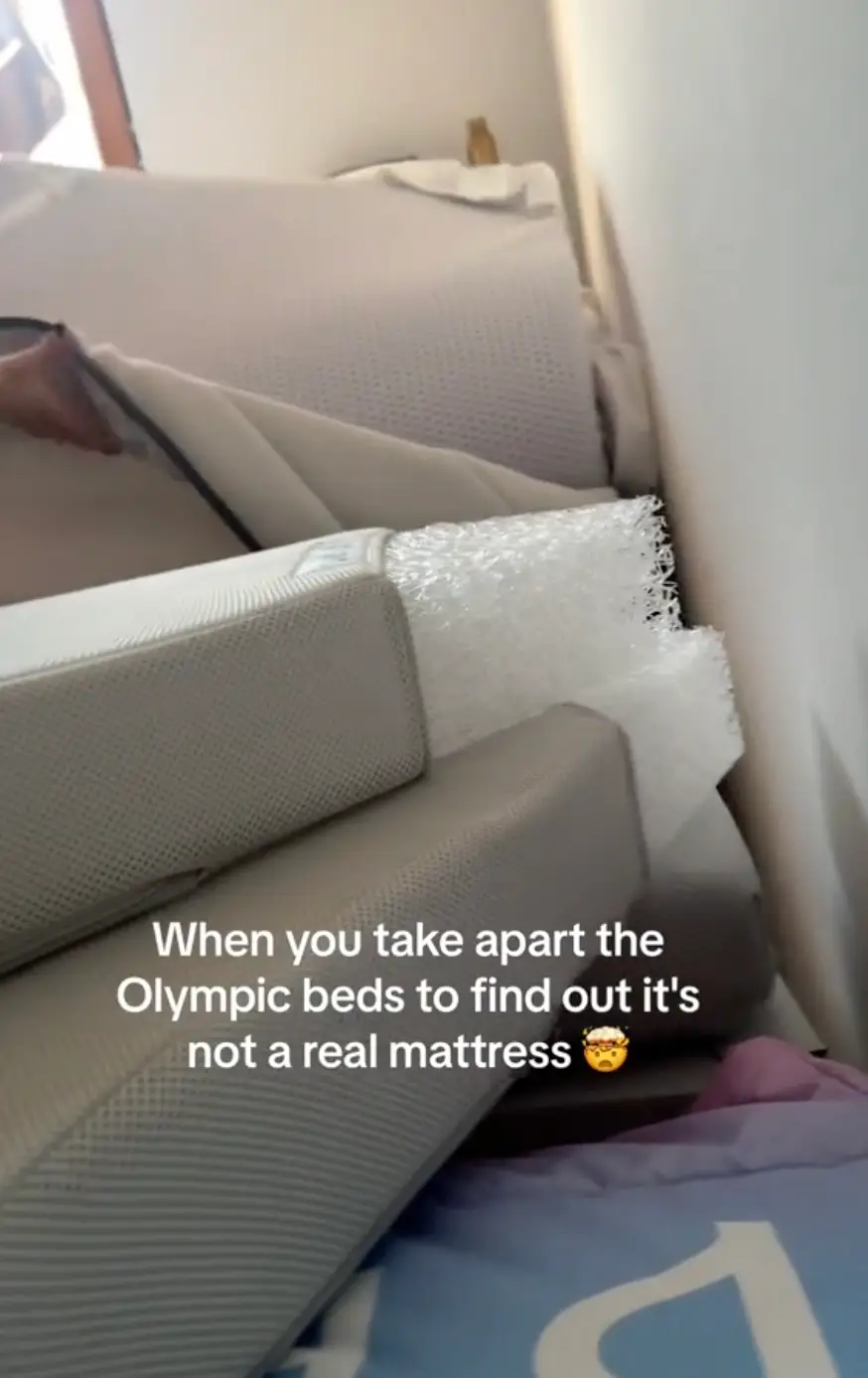 US volleyball star Chiaka Ogbogu was left stunned by the contents of her mattress (TikTok/@chiakaogbogu_)