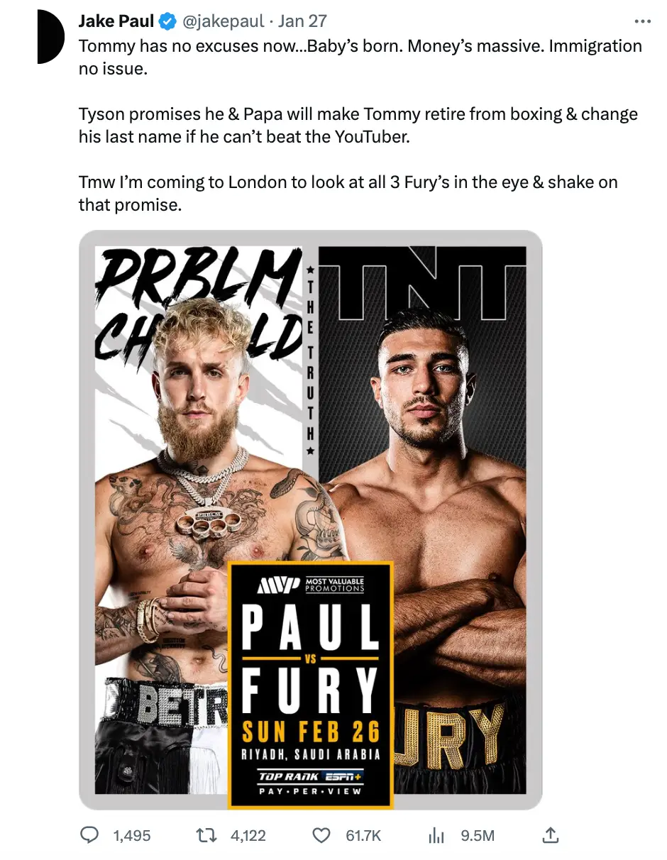 Paul referenced the bird of Fury's baby, which at time hadn't been announced.