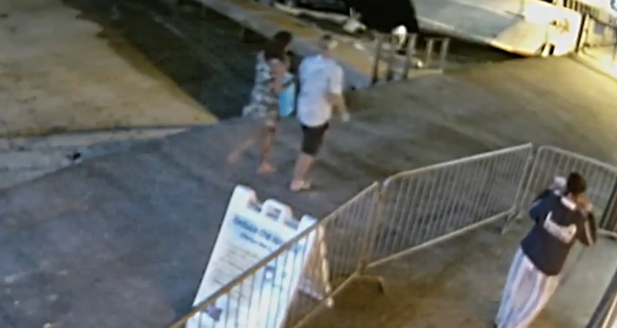 The flight attendant's partner was seen twice in the space of over an hour (BBC)