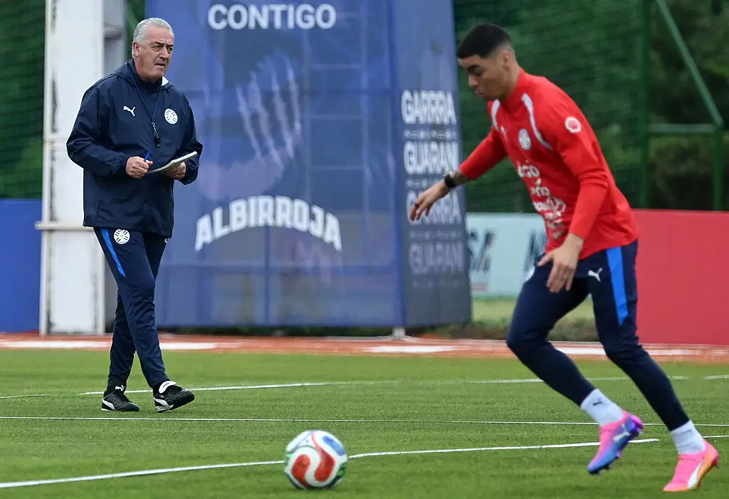 Paraguay’s head coach, Gustavo Alfaro, called on FIFA to ensure a ‘level playing field’ (Photo by DANIEL DUARTE / AFP via Getty Images)