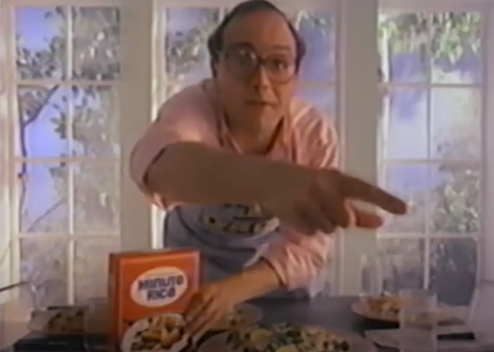 He has also featured in a fast-talking commercial for Minute Rice.