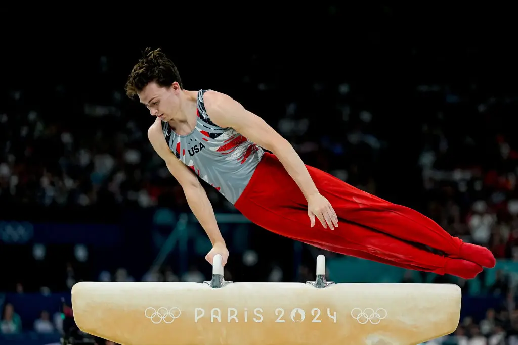 Stephen Nedoroscik specialises in the pommel horse. (Daniela Porcelli/Eurasia Sport Images/Getty Images)