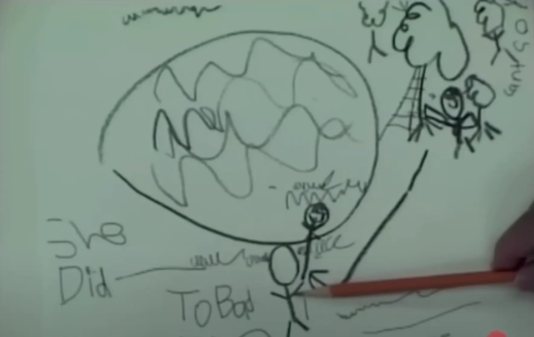AJ's heartbreaking illustration of the event was used in court (ITV)
