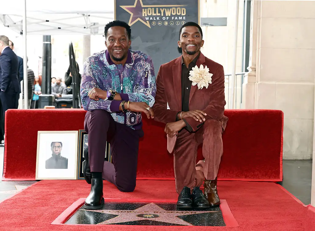 Derrick Boseman (left) says his brother never made explicit what he wanted to happen with Black Panther, but thinks he'd have approved of the recast (Matt Winkelmeyer/Getty Images)