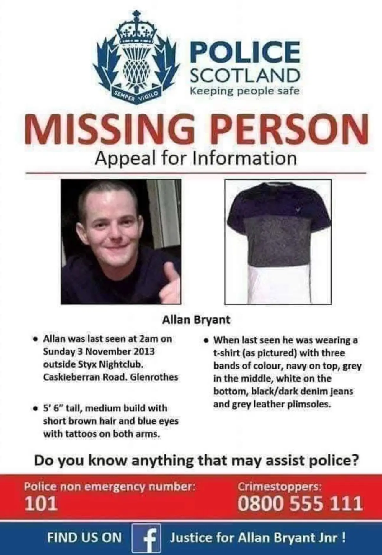 The missing man's family believe something sinister might have happened to him (Facebook/Help Find Allan Bryant)
