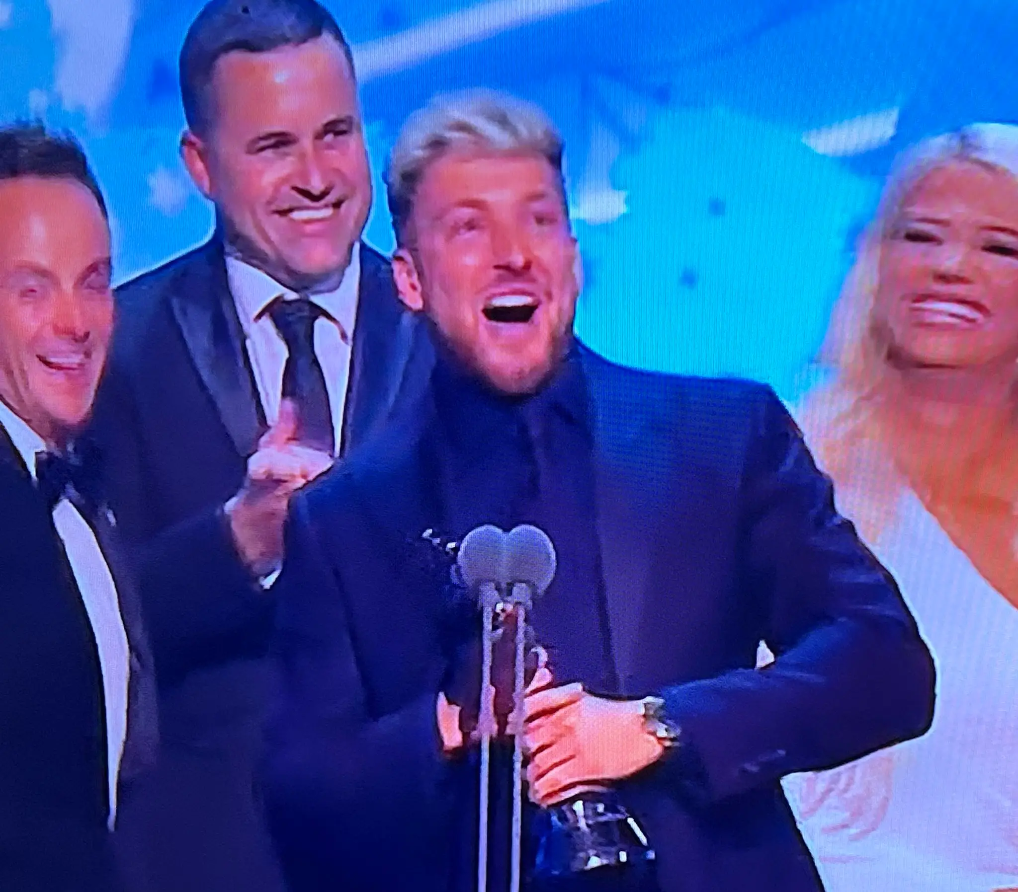 Sam Thompson was clearly pleased to be there (ITV)