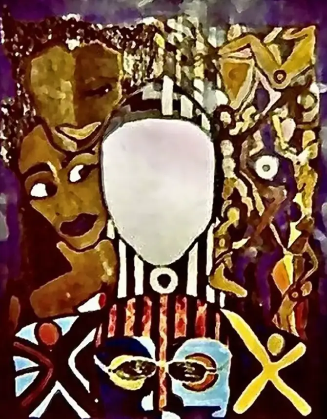 The painting which the woman had been carrying (PA)