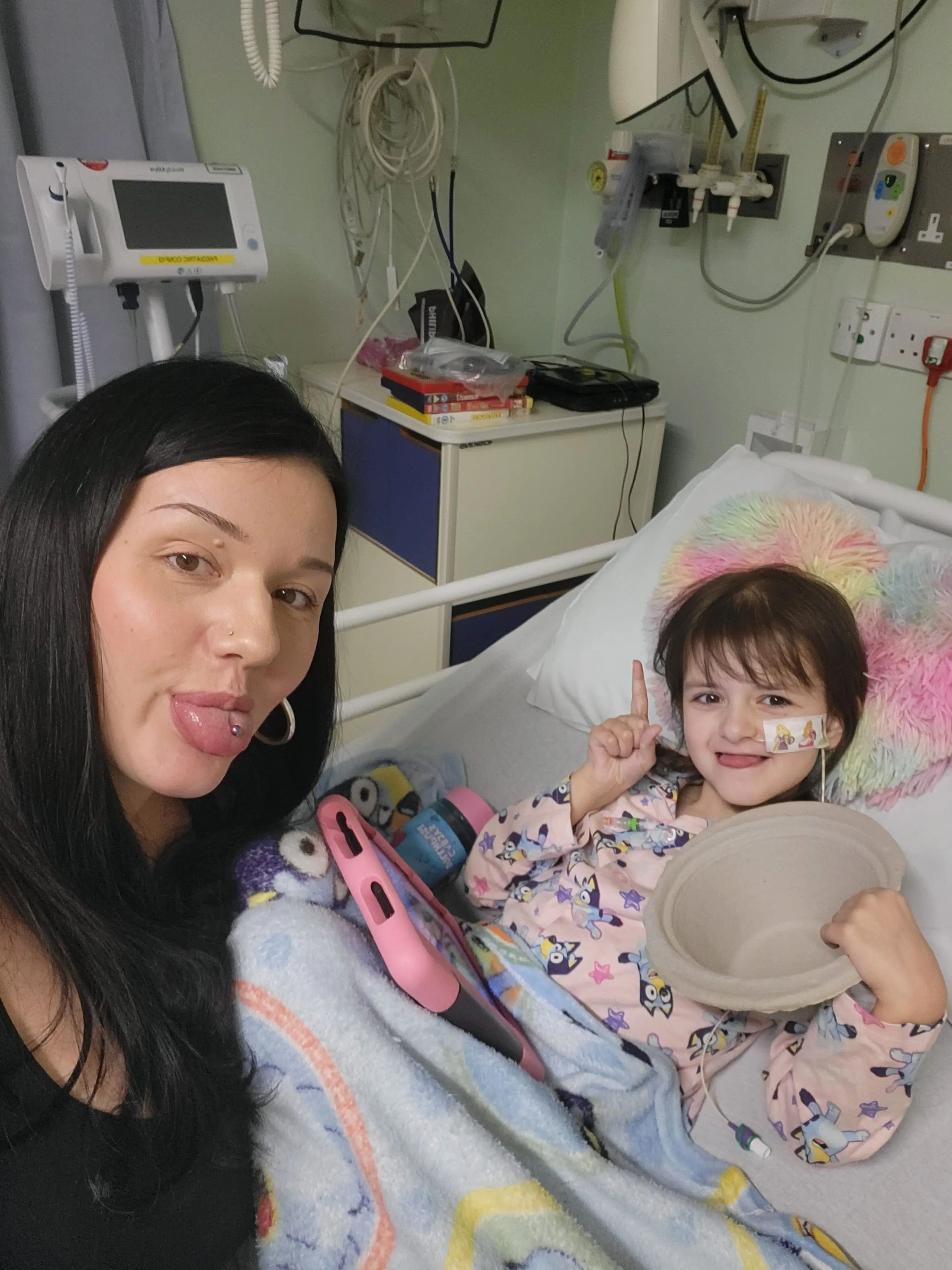 The mum says that they clocked on to her daughter's tumour thanks to norovirus (Kennedy News and Media)