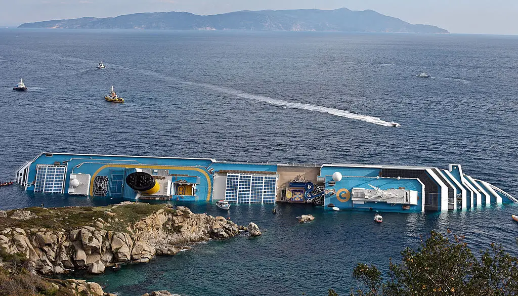 The ship was left stranded off the coast of the island of Giglio (John Cantlie/Getty Images)